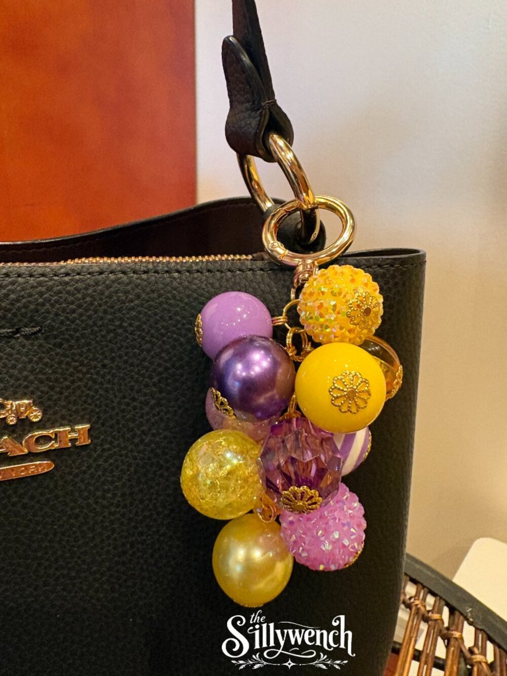 Lavendar Lemonade Purse/Bag Charm, gold-toned